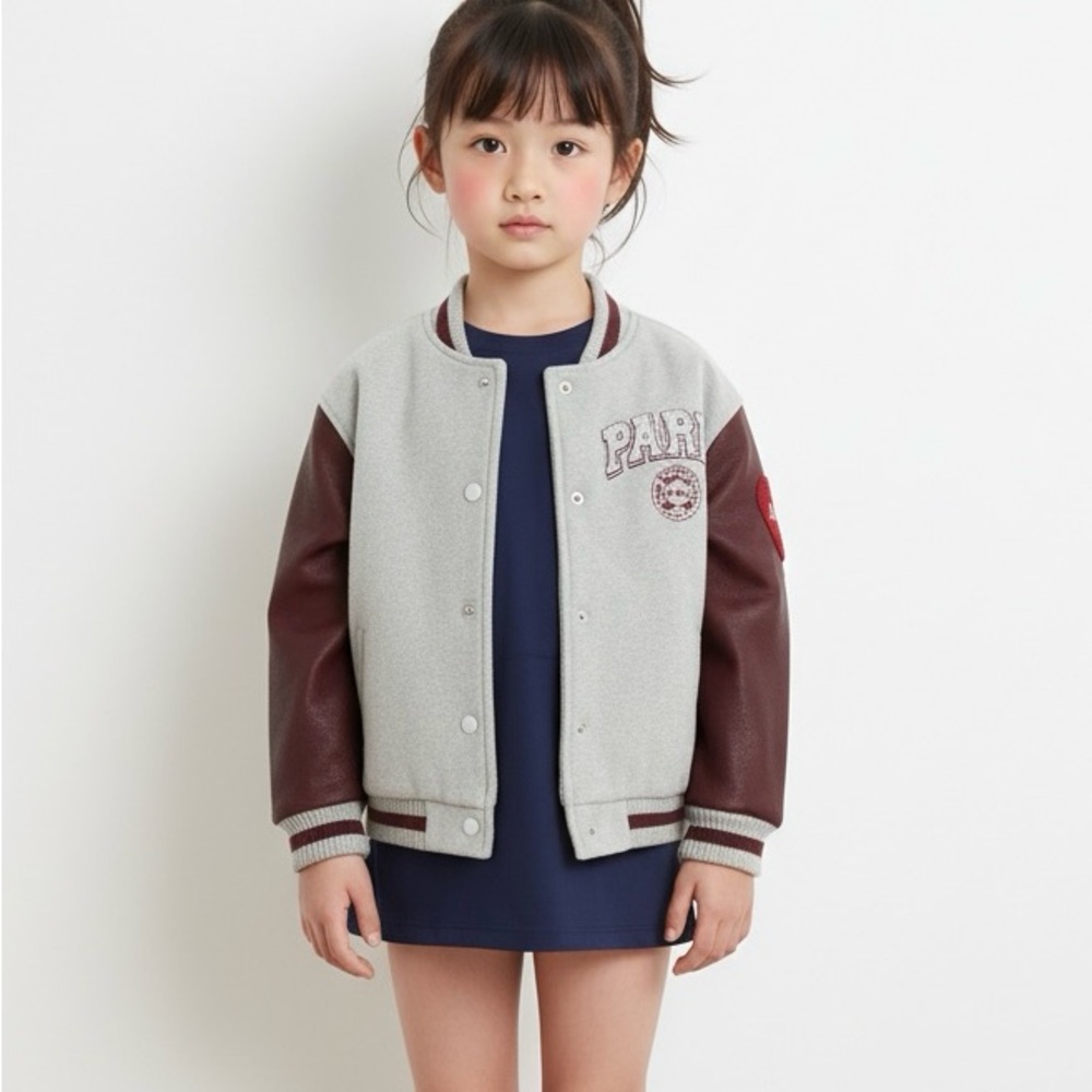 Forever 21 Gray and Brown Kids Jean Jacket